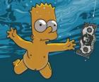 Барт Симпсон подводного получить билет на крюке